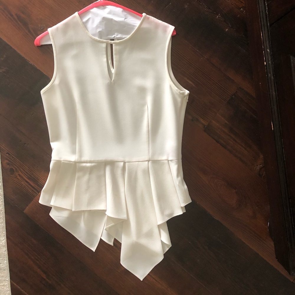 White peplum top